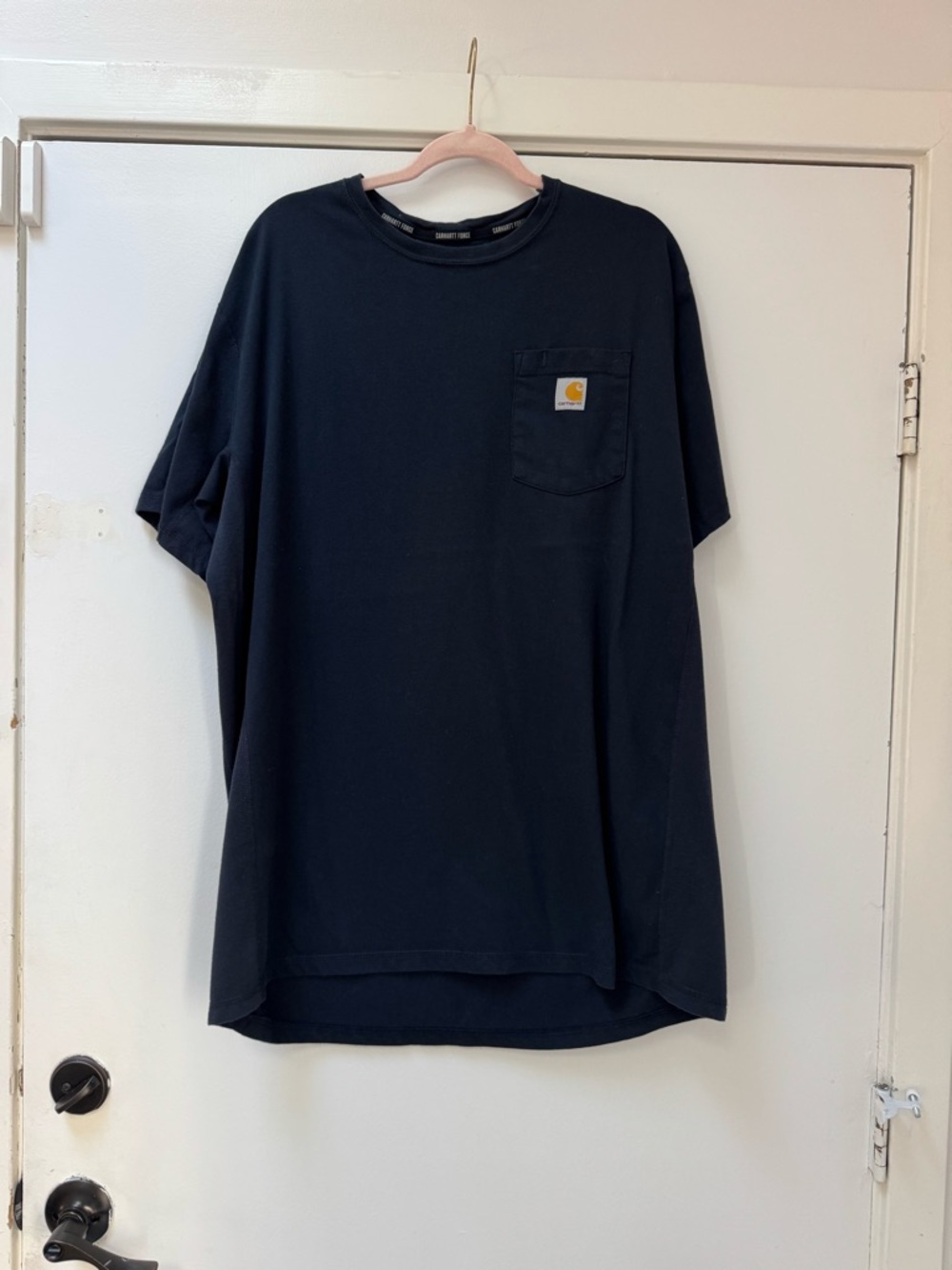 Carhartt Navy Short Sleeve Pocket Tee with Logo Patch